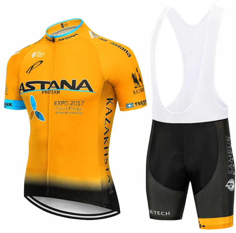 ASTANA Pro велосипед с коротким рукавом Майо Ciclismo мужские велосипедные Джерси наборы летние дышащие комплекты одежды для велоспорта