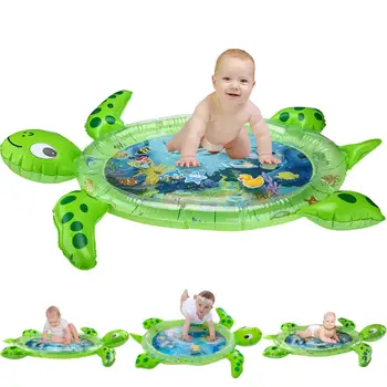 

Cartoon Baby PlayMat Turtle Baby Pat Mat Watermat Spray Pad Inflatable Tummy Time Water Mat Sea Infants Toddlers Play Mat Toy