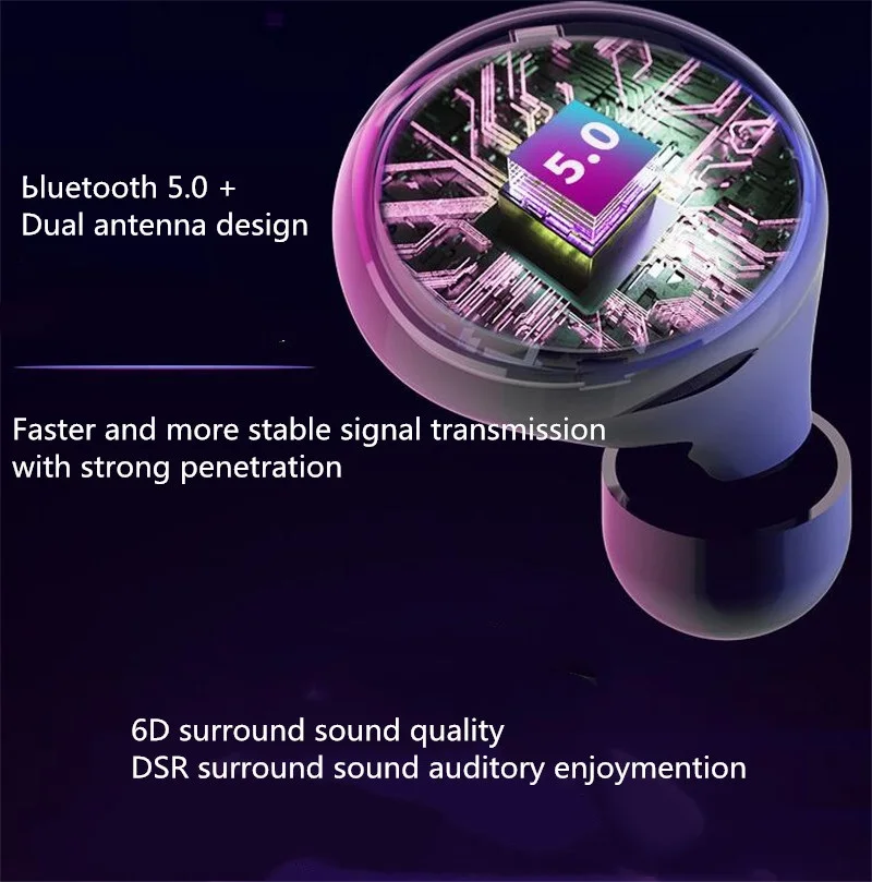 TWS Bluetooth 5,0 наушники стерео беспроводные активные шумоподавления с микрофоном наушники с сенсорным управлением