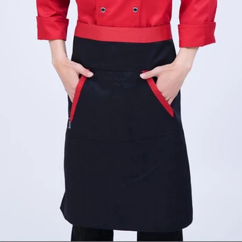 

Adjustable Soft Apron Half Body Male Adult Apron Striped Hotel Restaurant Chef Waiter Aprons Customized Short Kitchen Cook Apron