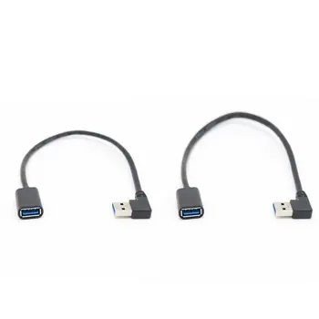 

90 Degree Right Angle Super Speed USB 3.0 Male to Female Extension Cable Cord Adapter 30CM/60CM