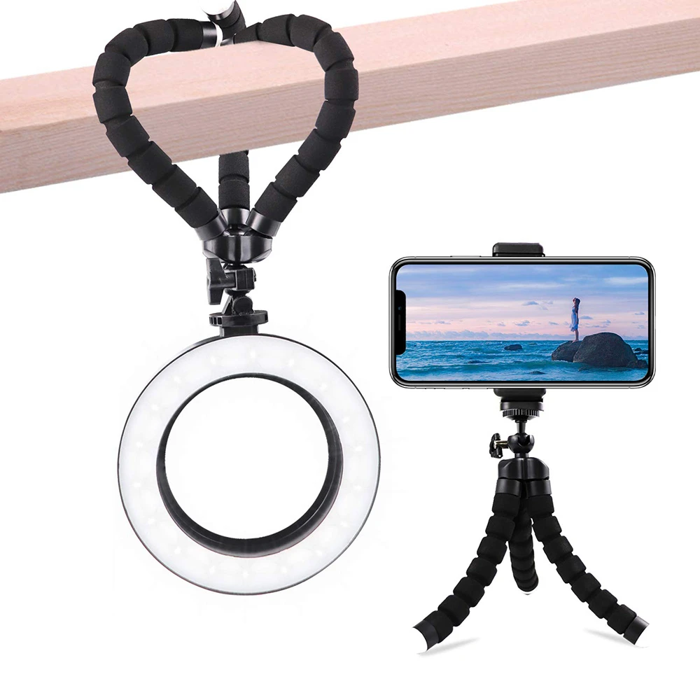 Кольцо света фотографическое освещение 6,3 дюймов/16 см макияж лампа USB Портативный штатив Стенд фотографическое освещение для Youtube видео Live
