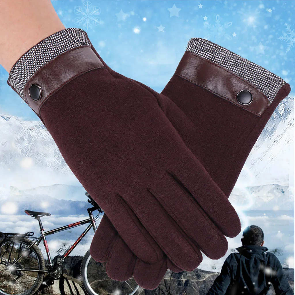 Feitong Winter Gloves Warm Men Thermal Cotton Fleece Thicken Outdoors Motorcycle Full Finger Gloves Male перчатки мужские