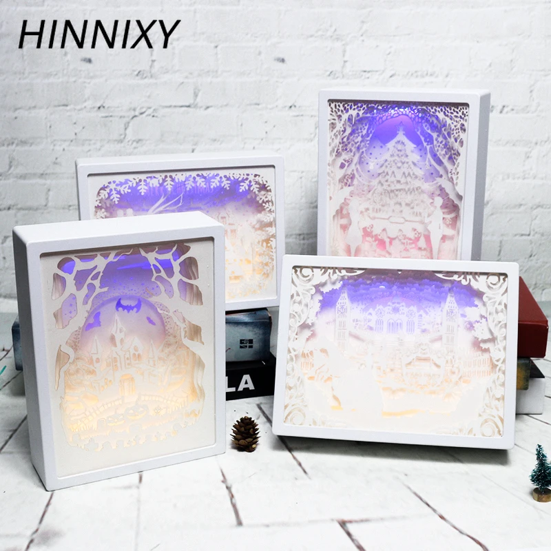Hinnixy 3D Бумажная скульптура лампа креативная поделка ручной работы бумажная