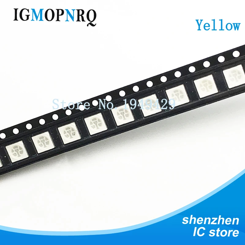 

100PCS/LOT Yellow Light 5050 SMD LED Diode Super 5050 LED New