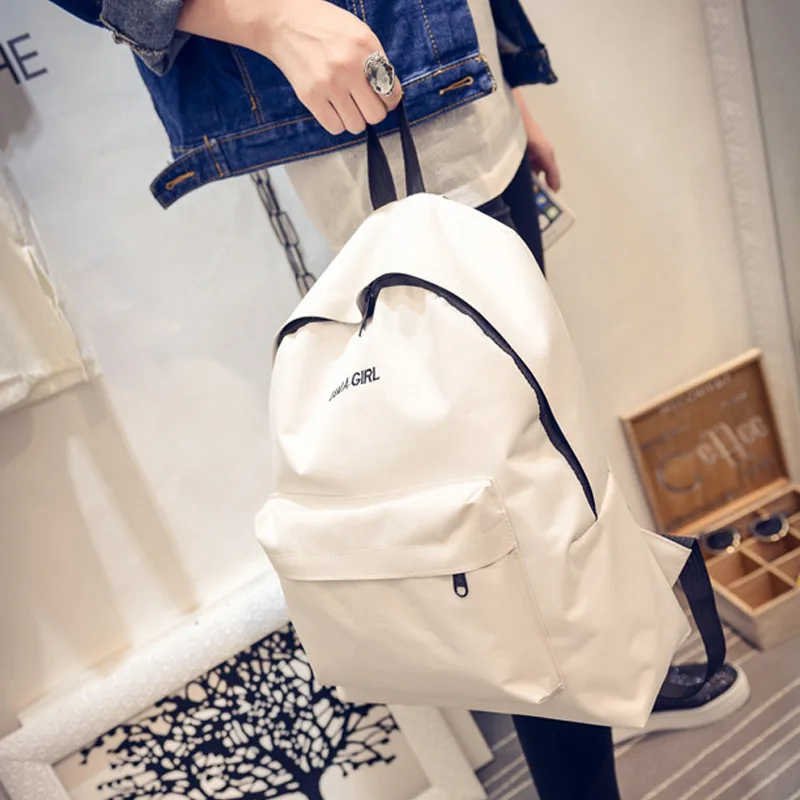 

New Style Korean-style Student Backpack Lettered School Bag Canvas Backpack Women's Support Customization Logo