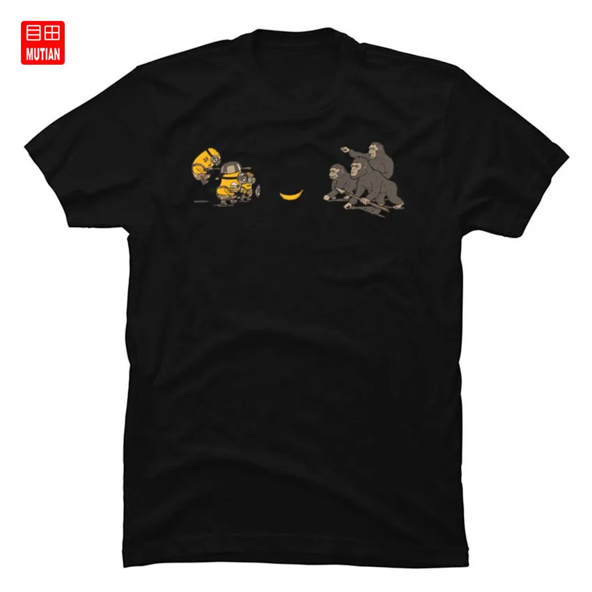 Мужская облегающая футболка BANANA Rebels Orangutan с миньонами из 100% хлопка европейские