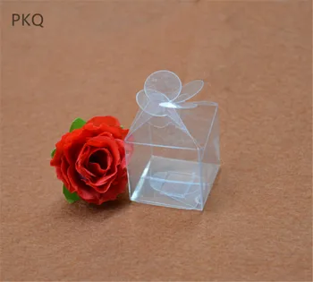 

100pcs Wholesale Clear PVC Box Transparent Small Gift Box Mini Candy/Jewelry Packaging Boxes Christmas Party Favors Box