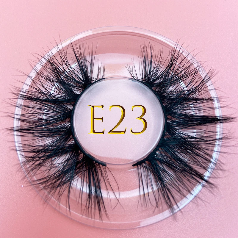 25mm E06 MIKIWI 100% handmade natural  thick  Eye lashes wispy makeup extention tools 3D mink hair volume soft false  eyelashes