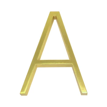 

127mm Floating Modern House Number Satin Brass Door Home Address Numbers for House Digital Outdoor Sign Plates 5 Inch. #A