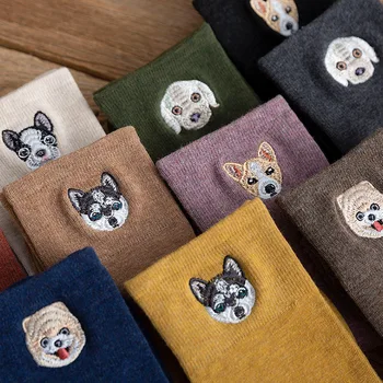 

Socks Women Socks New All Seasons Fashion Cartoon Embroidered puppy Series Ladies Cute Sweet Comfortable Wild