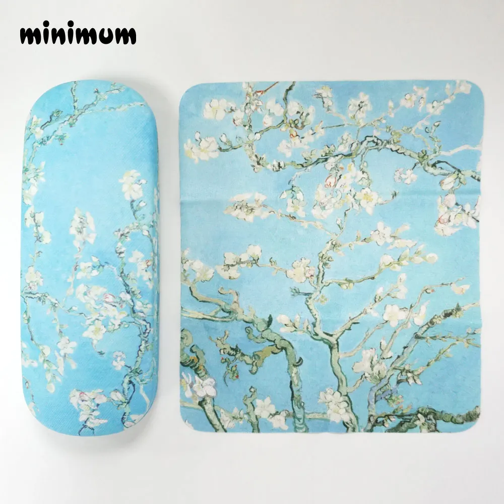 MINIMUM-Retro-oil-painting-sunglasses-case-with-Glasses-Cloth-Microfiber-Clean-Lens-Dust-Wiper-Camera-Screen