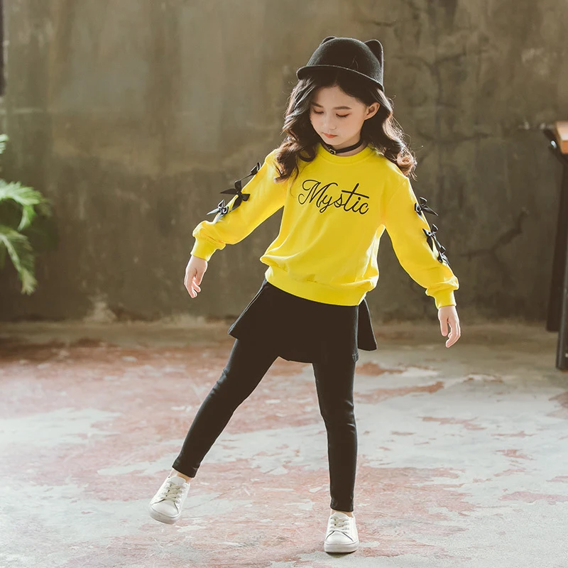 

Girls Clothes Set Autumn Long Sleeve Letter Pullover+Pant 2Pcs Children Clothing Spring Tracksuit for Girls 4 6 8 10 12 13 Years