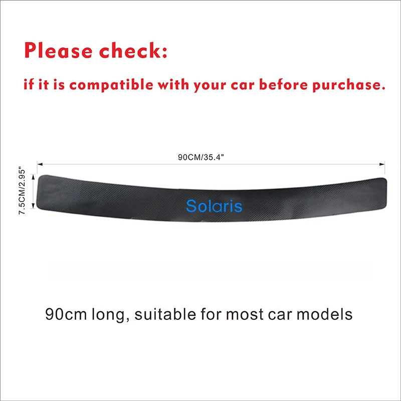 90CM X BLUE Наклейки на багажник заднего бампера для hyundai Solaris из искусственной кожи, автомобильный Стайлинг из углеродного волокна - Цвет: 90CM X BLUE