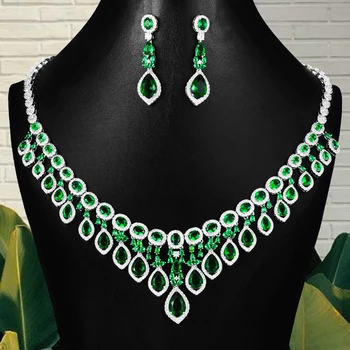 

GODKI Luxury SAUDI ARABIA HIGH Jewelry Sets For Women Wedding Necklace Earring Set Cubic Zircon Dubai Bridal jewelry Set 2020