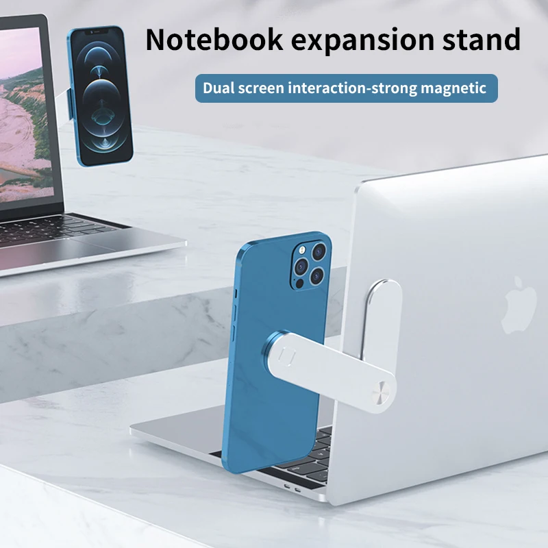 charging stand for phone Aluminum Alloy Dual-screen Extension Bracket Suitable for Mobile Phone Computer PC Side Screen Magnetic attraction Metal Bracket wall phone holder