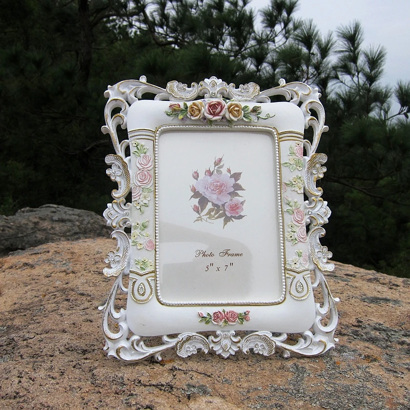 Flower Picture Frame Resin Photo Frame Countryside 6 Inch 7 Inch Family Decor