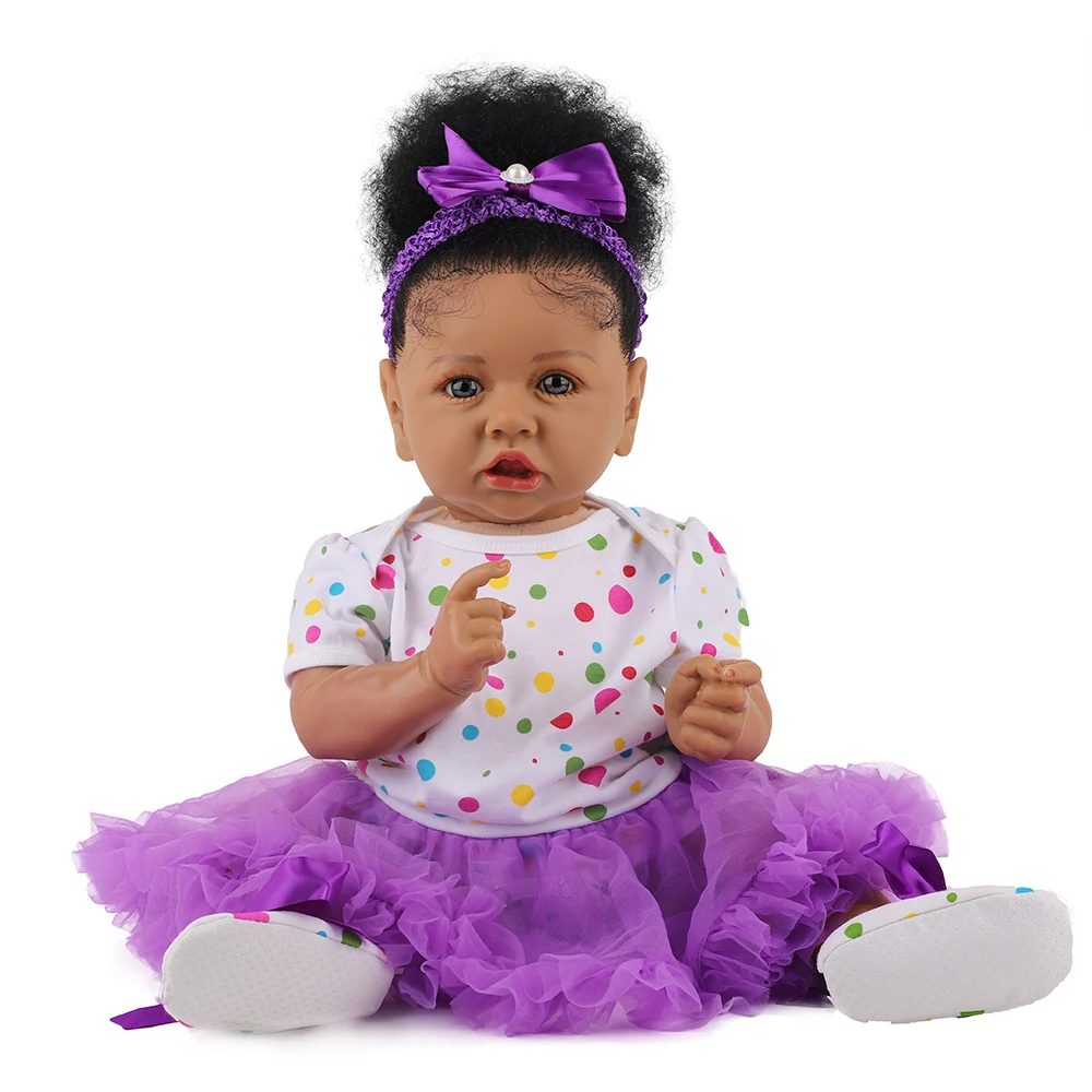 Новинка 23 &quotНастоящая силиконовая кукла черная кожа Мода Bebe Reborn для детей