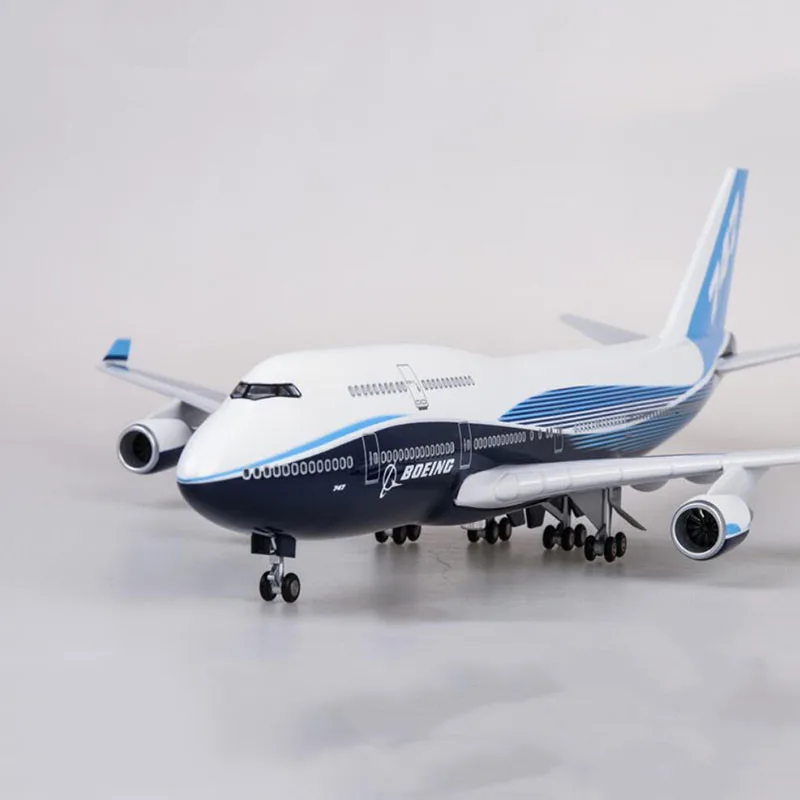 Коллекция литая под давлением пластиковая Смола 47 см 1:150 самолет Boeing B747 самолет Международная авиакомпания модель с светильник и колесом