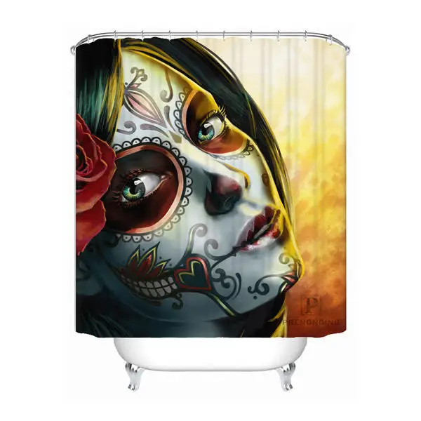 Shower Curtain Индивидуальный макияж девушка Душ Ванна занавес для ванной комнаты Mildewproof водонепроницаемый полиэстер различных размеров#0421-21-43 - Цвет: Shower Curtain