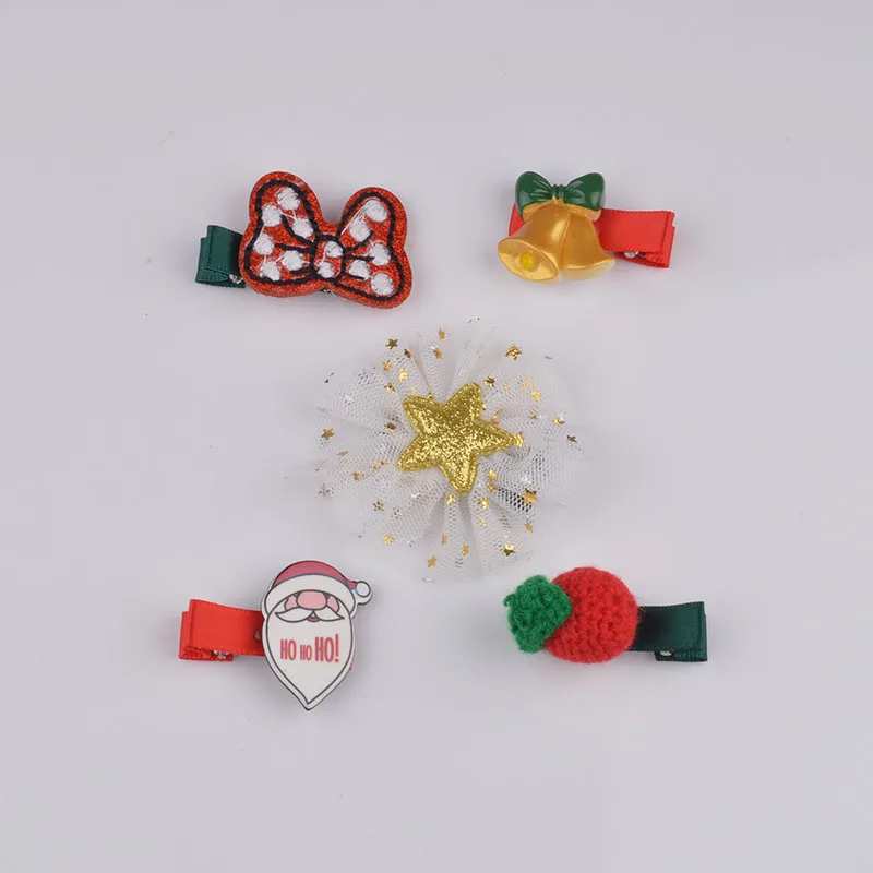 5 pieces / Set Girls cartoon christmas gift hair ornament set hairpin hair ornament hair ornament hair hoop children hairpin Hea