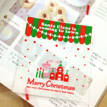 

50pcs Christmas Gift Cellophane Wrapping Bag Gift Packaging For Birthday Homemade Cookies Candy Castle Decor Party Packaging Bag