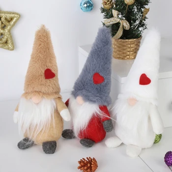 

Christmas Decoration 8Inch Plush Gnome Doll Ornaments Swedish Christmas Santa Nisse Nordic Elf Figurine Holiday Gift
