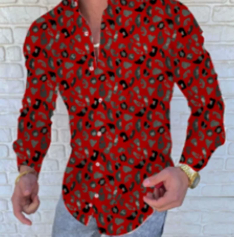 Casual Men Slim Fit Print Party Club Shirt Luxury Brand Printed Shirt 2021 Spring and Autumn Men Fashion Trend Long Sleeve Shirt Casual Men Slim Fit Print Party Club Shirt Luxury Brand Printed Shirt 2021 Spring and Autumn Men Fashion Trend Long Sleeve Shirt