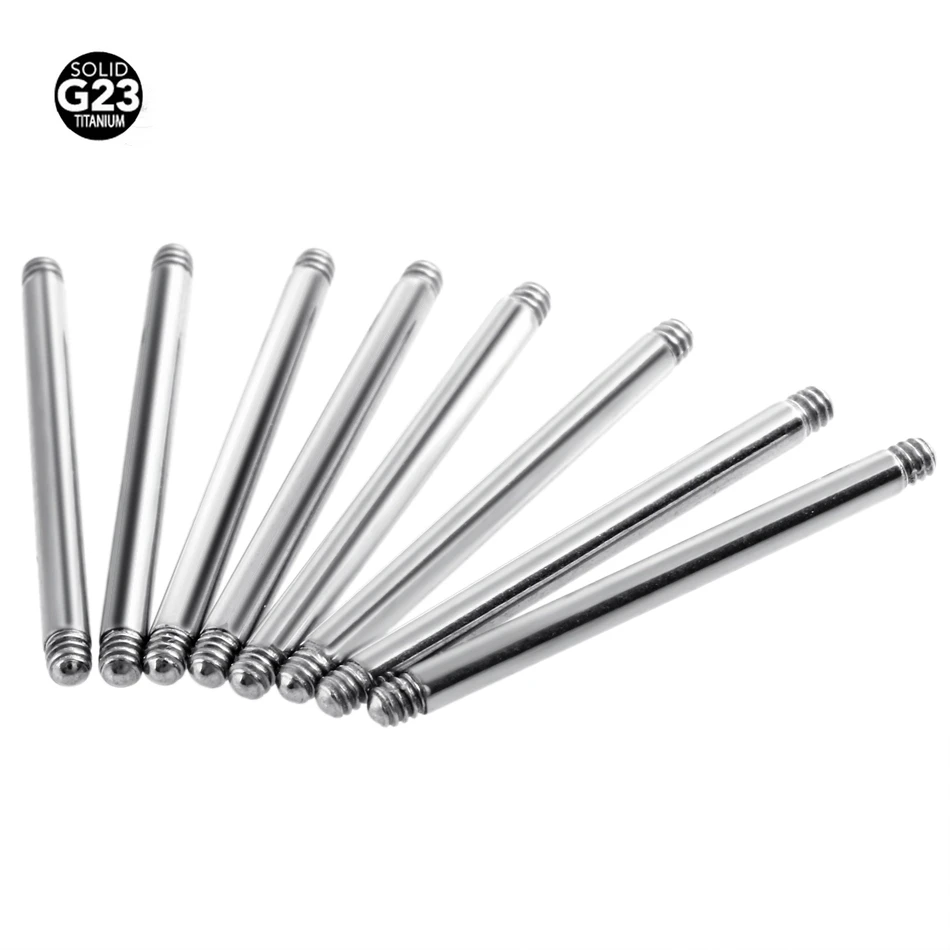 Piercing Jewelry Body Piercing Earrings Ear Piercing Jewelry Body Piercing Jewelry Body Jewelry 10Pcs/50Pcs G23 Titanium Straight Barbell Piercing Earring Tongue Ring Replacement Accessories 6mm-28mm