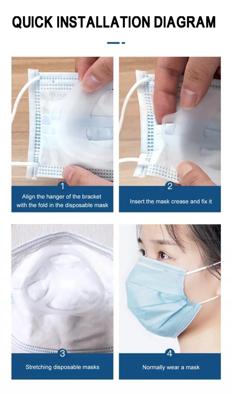Soporte para mascarillas estructura de apoyo interno para proporcionar m/ás espacio y una respiraci/ón c/ómoda