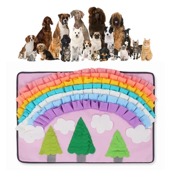 

Forest Colorful Washable Pet Snuffle Feeding Mat Dog Puzzle Toy Nosework Blanket