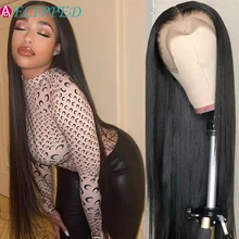 

30 32 34 Inches Transparent Lace Front Human Hair Wigs Straight HD Lace Frontal Wigs Pre Plucked With Baby Hair Indian Remy Wigs