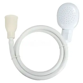 

White Hair Shower Water Spray Head Hose Tube Bathroom Shampoo Bath Mixer Tap