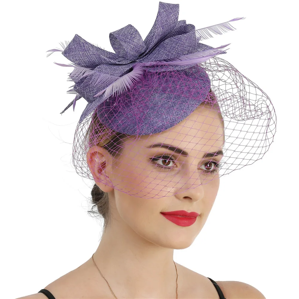 Ladies Wedding Party Headpiece Fascinator Flower Hair Clip Feather Headband 