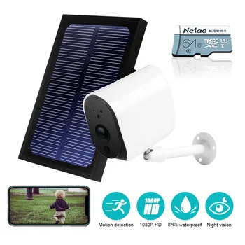 

HD 1080P Solar WiFi IR Bulllet Security IP Camera Outdoor IR Night Vision Audio PIR Alarm CCTV Battery Camera with SD Card