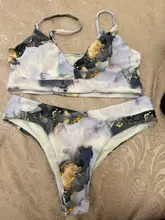 2021 nuevo jaspeado Tie-dye Bikini 2 piezas Push Up Sexy traje de baño mujeres traje de baño ropa de playa