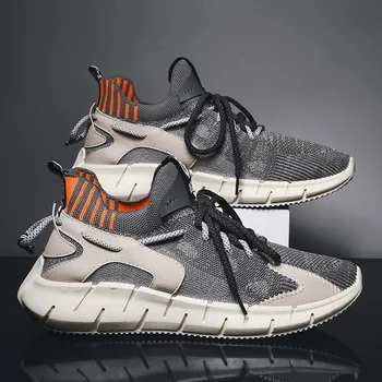 

Men Sneakers Hip-hop Street Dance High-top Men's Mesh Casual Shoes with Thick Bottom Shoes Off Star White Balck Flat Shoes