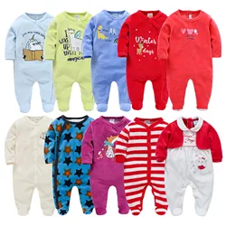 Barboteuse en velours pour nouveau né, unisexe, automne et hiver, combinaison chaude pour bébés garçons et filles 