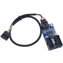 Carte mère USB 9 broches, 1 pièce, Interface séparateur d'en tête 1 à 2 d'extension femelle, câble séparateur 9 broches, connecteurs HUB USB 2.0