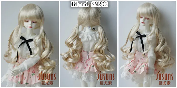 JD337 1/8 1/6 1/4 Pretty Synthetic Mohair BJD Wigs Suit For Size 5-6 Inch 6-7 Inch 7-8 Inch Doll Free Shipping Doll Hair Only