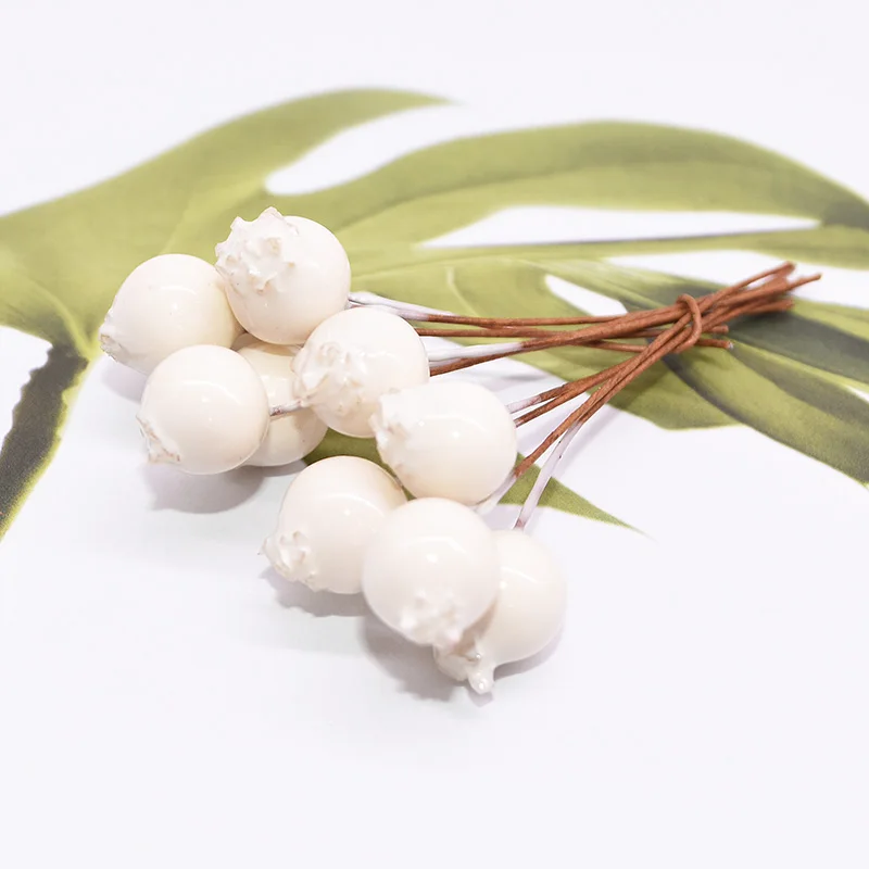 100Pcs Mini Pomegranate Artificial Flowers Stamens Red White Berries Cherry Fake Fruit for Wedding Christmas Decoration Artificial Plants Artificial Flowers Artificial Fruits and Vegetables