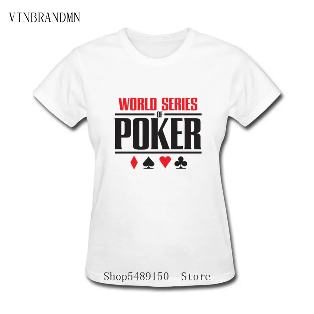 Latest Fashion World Series Of Poker Hipster T Shirt Funny Game Classic Creative Logo Women Lowest Price O Neck Tees | Женская одежда