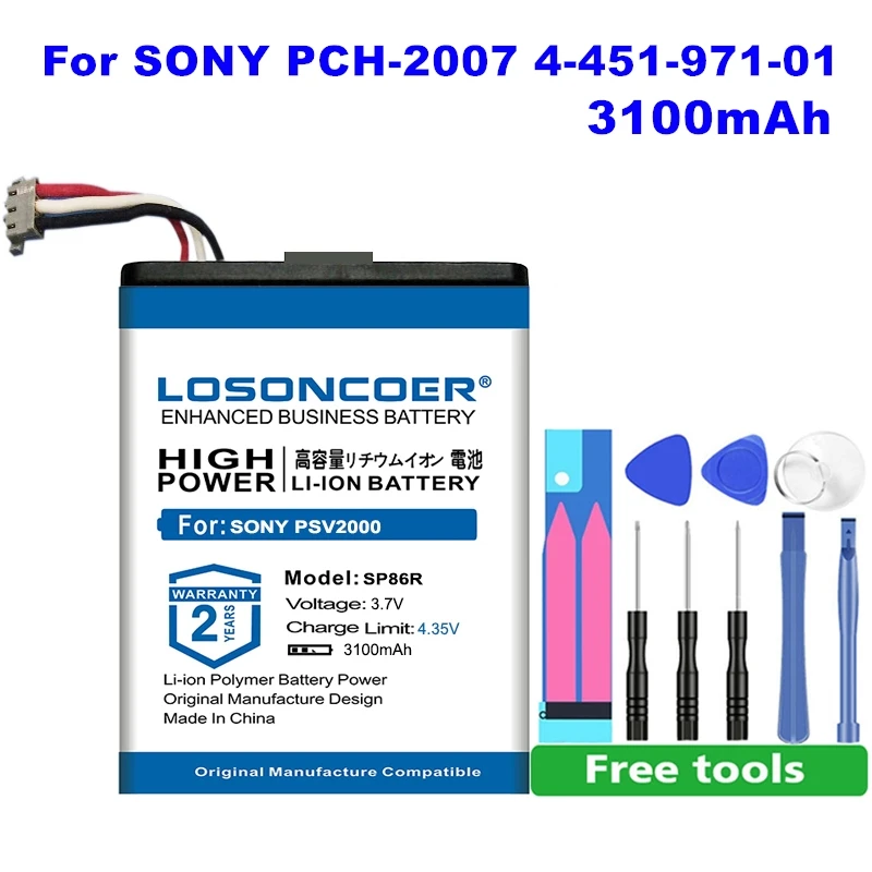 LOSONCOER PSV2000 3100 мАч аккумулятор для SONY PCH-2007 4-451-971-01 SP86R PS Vita 2007 Замена для ремонта+ номер отслеживания