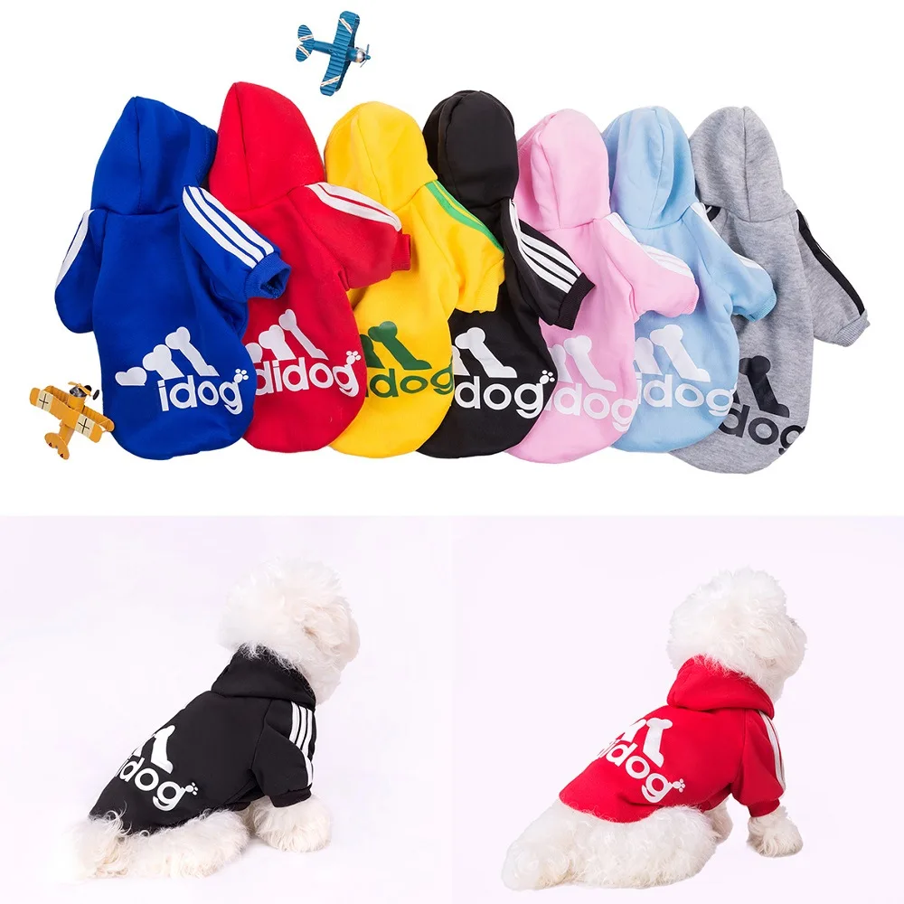 Adidog-ropa para pequeños y medianos, cálida de dos patas para las cuatro Sudadera con capucha de algodón para mascotas, gran oferta _ - AliExpress Mobile