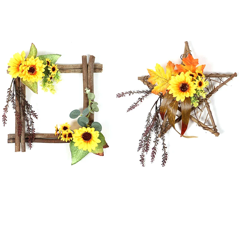 

Artificial Fake Sunflower Leaf Hanging Wreath Front Door Party Home Decor VJ-Drop