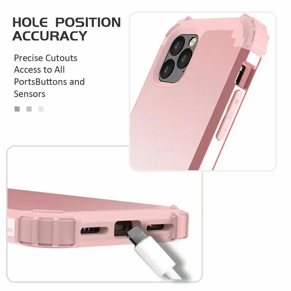 Противоударный бронированный чехол для iPhone 12 11 Pro MAX XS XR силиконовый бампер SE 360 8 7