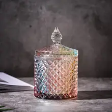 Хрустальная коробка для конфет, стеклянный контейнер для хранения закусок, украшение для дома, настольная комната