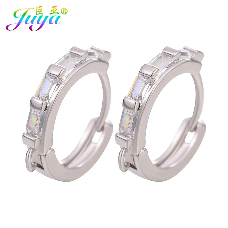 White Gold Juya DIY серьги аксессуары поставки золото/серебро креативный крепеж обруч серьги крючки для женщин Мода висячие серьги - Цвет: White Gold