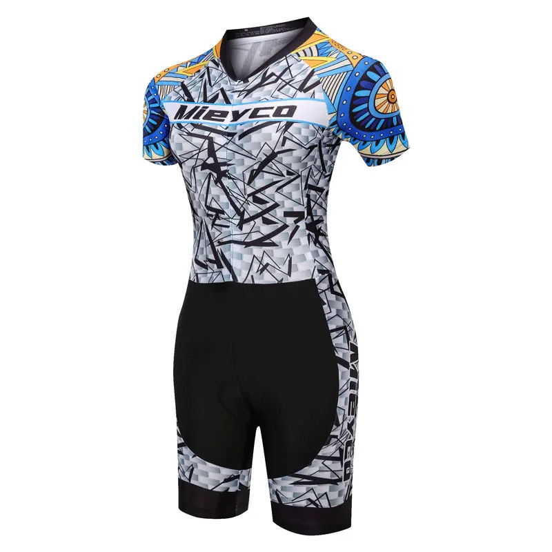 Mieyco Женская одежда с коротким рукавом Сексуальная команда тела одежда для плавания для бега оборудование для велоспорта ciclismo maillot с инициалами - Цвет: Лаванда