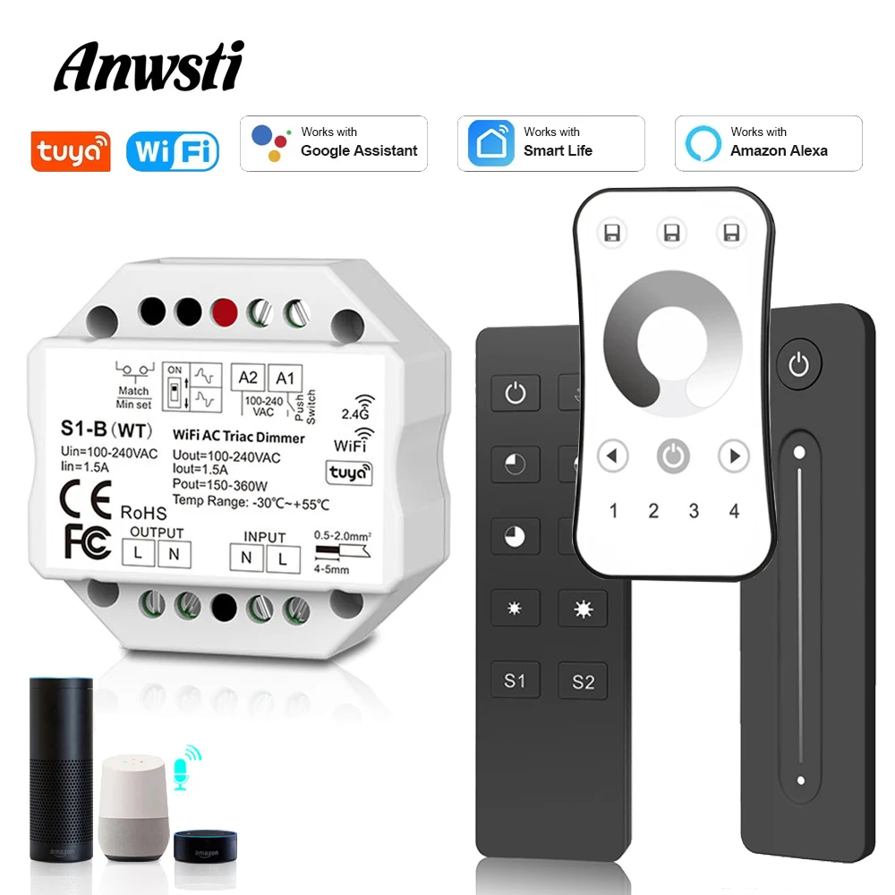 WifiLEDDimmerTriac220V230V110VACTuyaSmartLifeAPPAlexaEcho